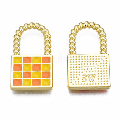Rack Plating Alloy Checkerboard Pendants&nbsp;PALLOY-S132-255D-RS
