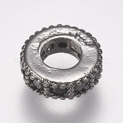 Brass Micro Pave Cubic Zirconia Bead Spacers&nbsp;ZIRC-K074-12-01B