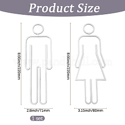 Acrylic Adhesive Backed Men's and Women's Restroom Signs&nbsp;AJEW-WH20054-401A