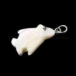 Natural White Shell & Crystal Rhinestone Pendants&nbsp;SH-CBAC52B-01F