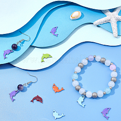 24Pcs 6 Colors 201 Stainless Steel Enamel Pendants&nbsp;STAS-UN0030-63