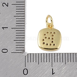 Rack Plating Brass Micro Pave CLear Cubic Zirconia Charms&nbsp;KK-E110-14G-B