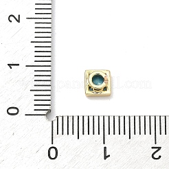 Square Brass Micro Pave Cubic Zirconia Cabochons&nbsp;KK-P345-13G-E08