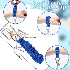 3Pcs 3 Colors Satin Cloth Bracelet Wristlet/Hair Tie Keychain&nbsp;KEYC-SC0001-31B