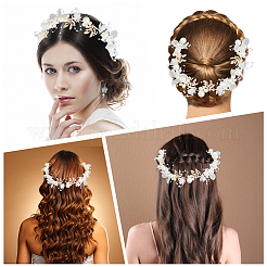 Alloy & Rhinestone & Resin Floral Hair Bands Embellishments for Women&nbsp;OHAR-WH20009-02B