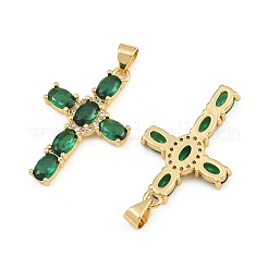 Brass Micro Pave Cubic Zirconia Pendants&nbsp;CU-CBADC6C-11G-05