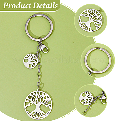 4Pcs 304 Stainless Steel Keychains&nbsp;KEYC-FH00066