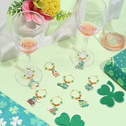 8Pcs Brass Wine Glass Charm Rings&nbsp;AJEW-SC00080