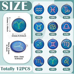 12Pcs 12 Constellations Epoxy Resin Pendants&nbsp;FIND-TAC0027-38
