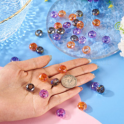 36Pcs 3 Styles Baking Paint Transparent Glass European Beads&nbsp;GPDL-TA0001-07