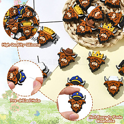 14Pcs 7 Styles Cattle Food Grade Silicone Focal Beads&nbsp;SIL-CJ0003-11