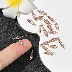 SHEGRACE Brass Pave Cubic Zirconia Trapezoid Connector Charms&nbsp;XGRQ2O654-444B-G