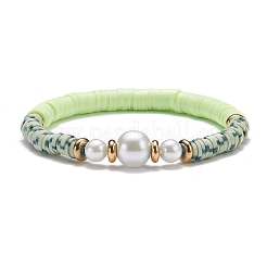 Handmade Polymer Clay Heishi Beads Stretch Bracelet&nbsp;BJEW-JB07453