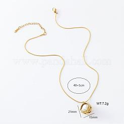 3Pcs Elegant Stainless Steel & Imitation Pearl Round Pendant Necklaces for Women&nbsp;EH7526-2