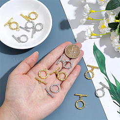 12Pcs 2 Colors Brass Toggle Clasps&nbsp;KK-BC0015-49A