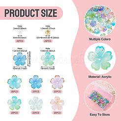 160Pcs 8 Styles Acrylic Bead Caps&nbsp;OACR-TA0004-53A