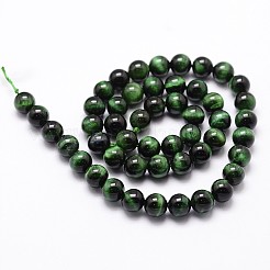 Natural Tiger Eye Bead Strands&nbsp;G-G735-23-12mm-01