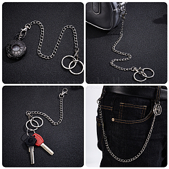 3 Sets 3 Styles Aluminium Twisted Chains for Jeans Pants&nbsp;HJEW-SP0001-53