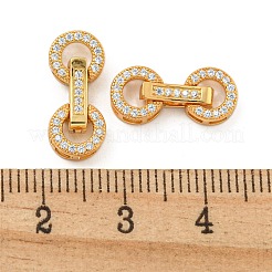 925 Sterling Silver Micro Pave Clear Cubic Zirconia Fold Over Clasps&nbsp;STER-U001-20G