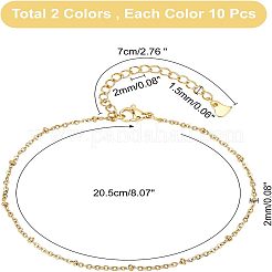 20Pcs 2 Colors 304 Stainless Steel Cable Chain&nbsp;AJEW-UN0001-15