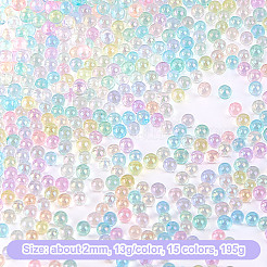 195G 15 Colors Glass DIY Nail Art Decoration Mini Glass Beads&nbsp;GLAA-OC0001-49