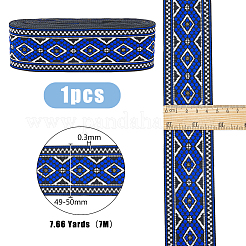 Polyester Jacquard Rhombus Ribbons&nbsp;OCOR-WH0082-140A