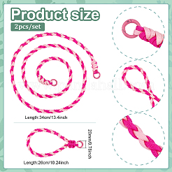 2Pcs Polyester & Spandex Cord Phone Hand Strap Chains&nbsp;HJEW-PH02163