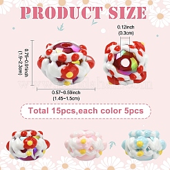 15Pcs 3 Colors Opaque Acrylic Beads&nbsp;SACR-YW0001-82
