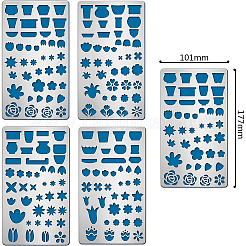 4Pcs 4 Style 304 Stainless Steel Cutting Dies Stencils&nbsp;DIY-BC0003-55