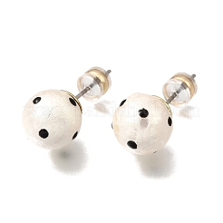 Alloy & Resin Pearl Stud Earrings&nbsp;EJEW-G466-14G