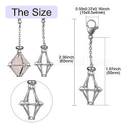 5Pcs Brass Braided Chain Pouch Empty Stone Holder Pendant Decorations&nbsp;HJEW-CJ0001-11P
