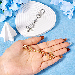 2Pcs 2 Colors Brass Empty Pouch Stone Holder for Keychain&nbsp;KEYC-TA0001-34