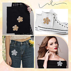 12Pcs 2 Colors Flower Hotfix Rhinestone Iron on Patches&nbsp;DIY-CP0009-64