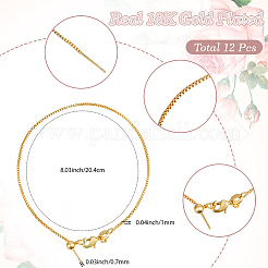 12Pcs 1MM Brass Box Chain Adjustable Slider Bracelets&nbsp;KK-SC0007-32G