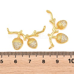 Brass Micro Pave Clear Cubic Zirconia Pendants&nbsp;KK-K340-44G