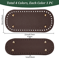 4Pcs 4 Colors PU Leather Oval Bottom&nbsp;DIY-PH0029-28B