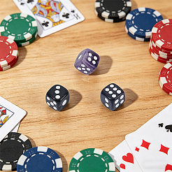 3Pcs 3 Styles Synthetic Blue Goldstone & Natural Black Obsidian & Amethyst Classical 6-sided Dice&nbsp;DJEW-ME0001-24A