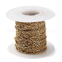 Ion Plating(IP) 304 Stainless Steel Faceted Cable Chains&nbsp;CHS-G027-03G