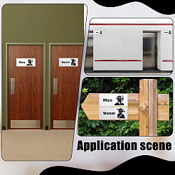 2Pcs 2 Styles Aluminum Men Restroom Toilet Sign Board&nbsp;AJEW-WR0003-26B
