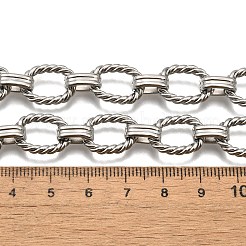304 Stainless Steel Twisted Oval Link Chain Necklaces&nbsp;NJEW-R023-13P