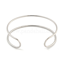 Non-Tarnish Hollowed 304 Stainless Steel Cuff Bangles for Women Men&nbsp;BJEW-P331-02P