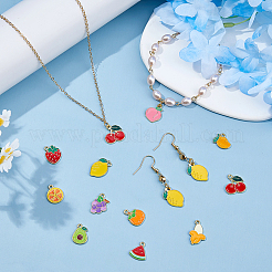 78Pcs 13 Styles Mixed Fruit Alloy Enamel Charms&nbsp;ENAM-DC0002-31LG