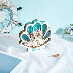 Shell Shape Wooden Jewelry Display Cases with Visible Window&nbsp;ODIS-SP0001-14A