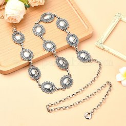 Oval Link Chain Waist Chains&nbsp;AJEW-CJC0006-03AS