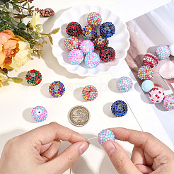 24Pcs 8 Colors Opaque Resin Rhinestone Beads&nbsp;RESI-PA0001-54