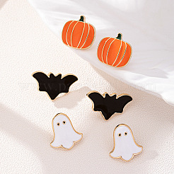 3 Pairs Halloween Alloy Enamel Stud Earrings&nbsp;FS-WGD9D4F-01