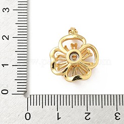 Rotatable Brass Micro Pave Clear Cubic Zirconia Pendants&nbsp;KK-F905-23G-04