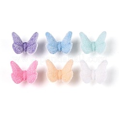 Flocking Opaque Acrylic Butterfly Beads&nbsp;OACR-T030-11M