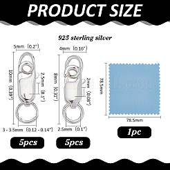 10Pcs 2 Styles 925 Sterling Silver Lobster Claw Clasps&nbsp;STER-ME0001-35