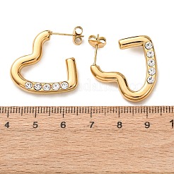 Valentine's Day 304 Stainless Steel Rhinestone Stud Earrings for Women&nbsp;EJEW-L315-04G